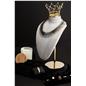 Jewelry bust display stand with crown has height range of 15 inches to 20 inches 