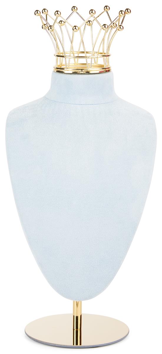Jewelry Bust Display Stand with Crown Available in Four Colors