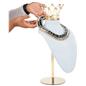 Jewelry bust display stand with crown has overall width 5 inches 