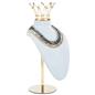 Jewelry bust display stand with crown has a overall neck size of 11 inches