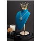 This jewelry bust display stand with crown has a variety of color options 