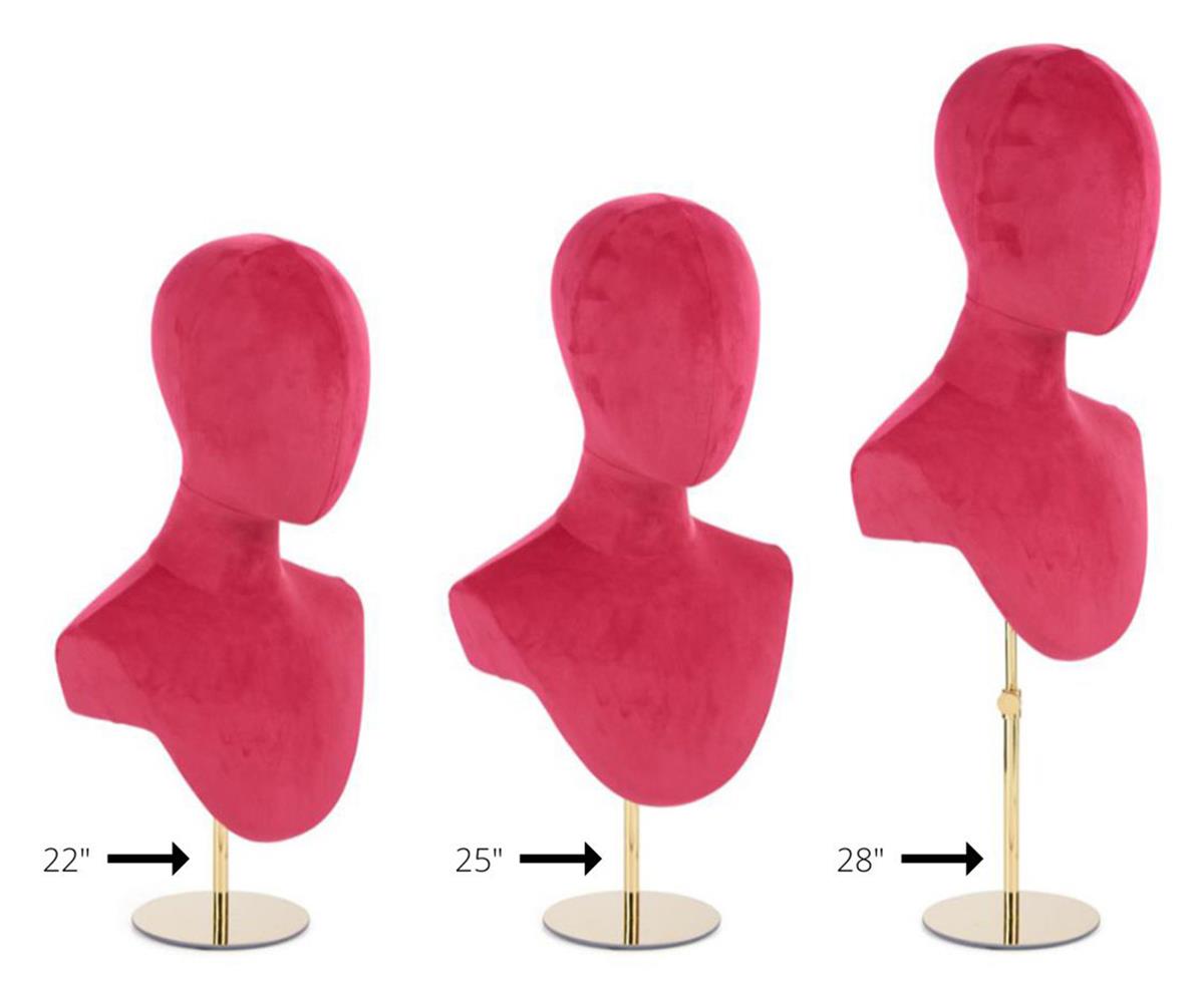 Jewelry Head Bust Display Suede Fabric