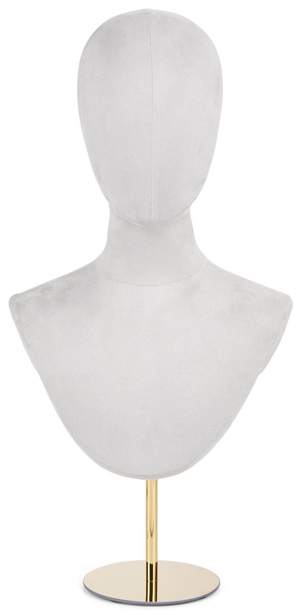 Jewelry Head Bust Display Suede Fabric