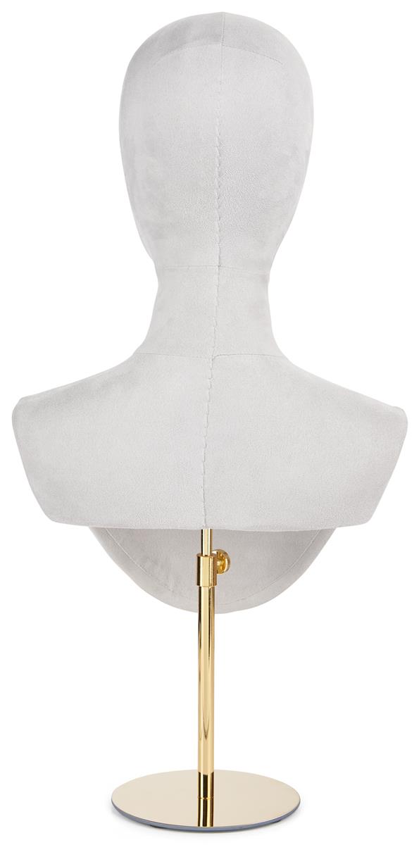 Jewelry Head Bust Display Suede Fabric