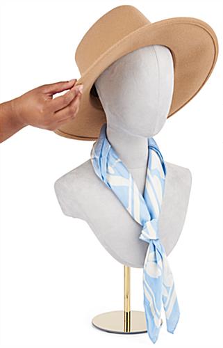 Jewelry head bust display with light weight design 