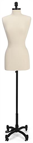 Professional female dress form with floor standing placement style 