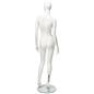 Abstract female mannequin with transparent round base 