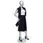 Standing female full-body mannequin with clear tempered glass base 