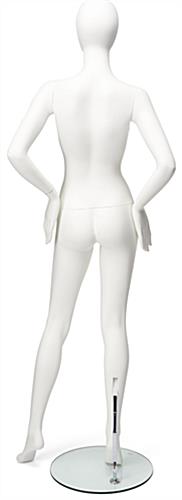 Standing female full-body mannequin with sturdy aluminum calf rod 