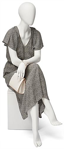 Abstract seated female mannequin with formed hands and feet 