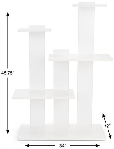 4-tier merchandise shelves with floor standing placement 