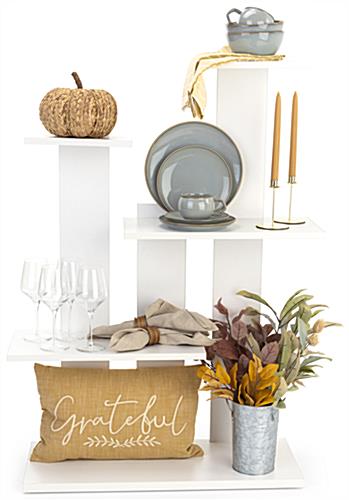 4-tier merchandise shelves with 25 pound weight capacity 