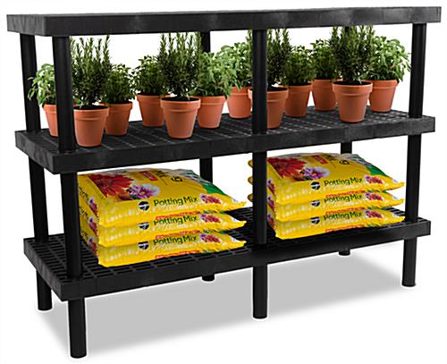 Greenhouse 3-tier plant shelf with an overall height of 48 inches