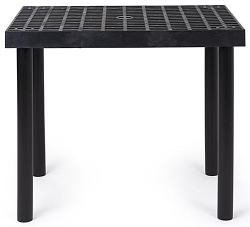 Plastic display bench with matte black finish 