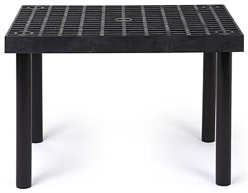 Floor standing outdoor display table with grid top 
