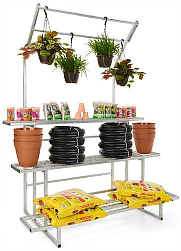 Steel nursery plant rack with silver color style