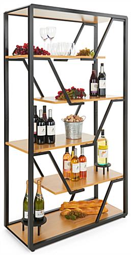Geometric floor shelf with 39.3 inch top and bottom shelf