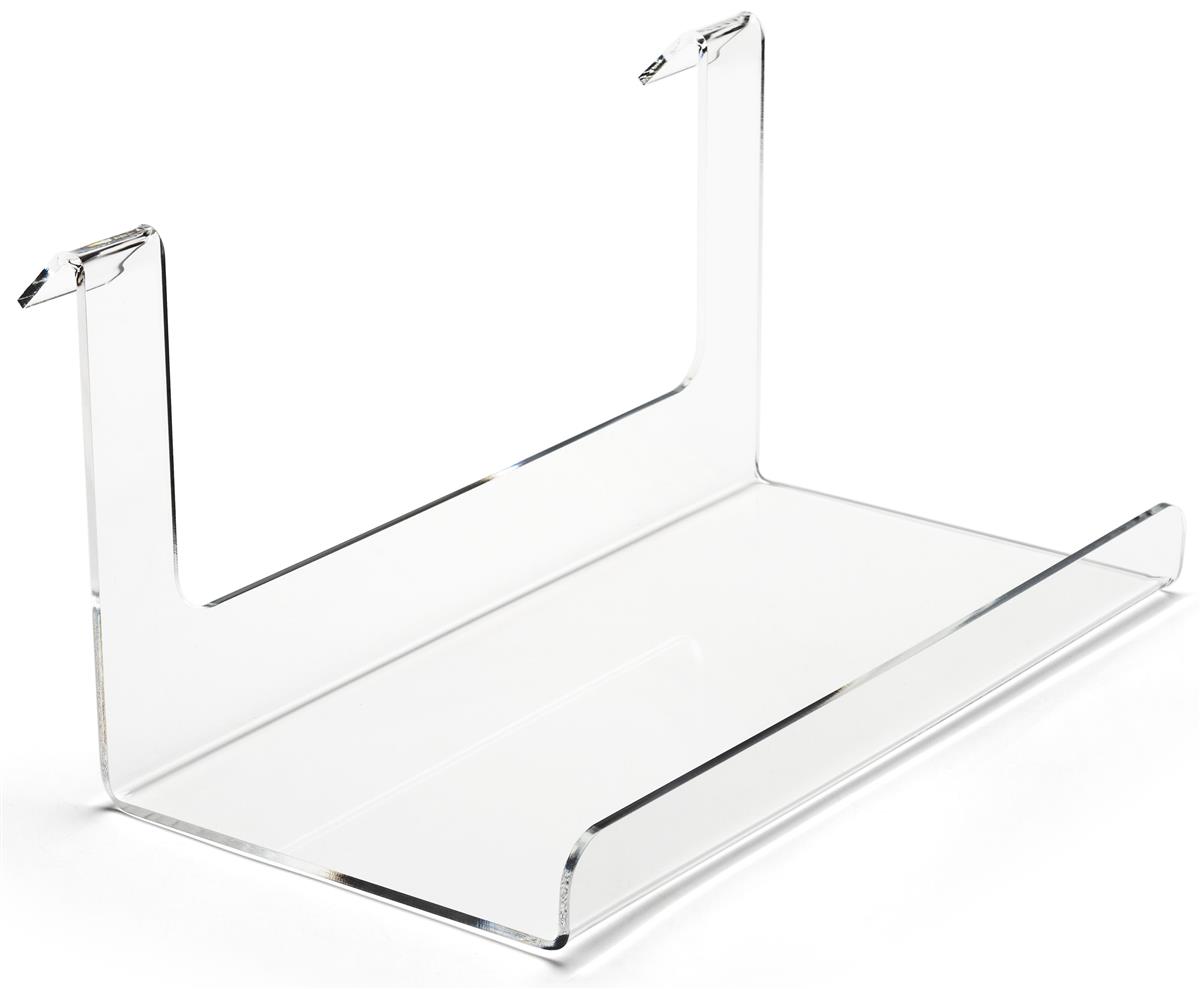 Acrylic Display Shelf Flat Clear J, Gridwall Display Shelving