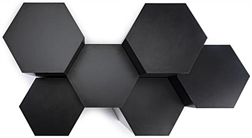 Hexagon retail pedestal with 50 pound max weight capacity