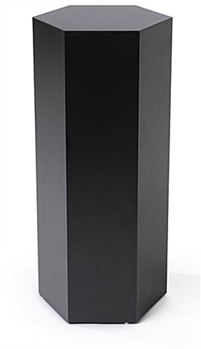 Hexagon retail pedestal with height of 30 inches