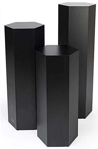 Hexagon retail pedestal with various size options