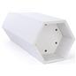 Hexagonal display pedestal with scratch resistant rubber feet