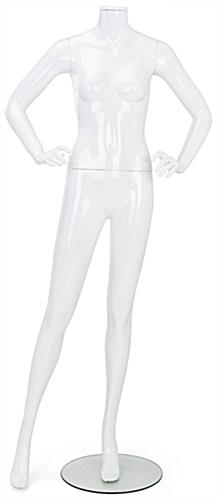 Headless abstract female mannequin with removable arms and torso 