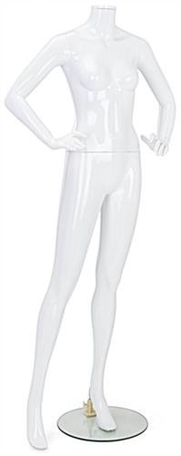 Headless abstract female mannequin with glossy white finish