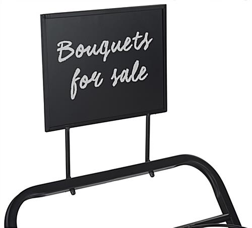 Flower bucket display  with chalkboard write-on material