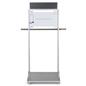 Mobile garment rack with digital sign with built in speakers
