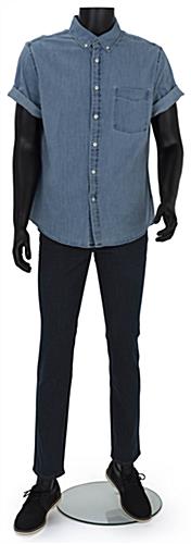 Headless male fashion dummy with floor standing placement style 