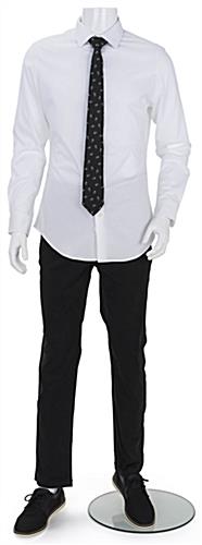 Headless abstract male mannequin with weighted glass base 