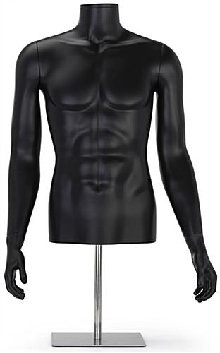Mature male half-body mannequin with removable arms and hands 