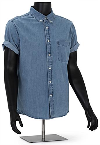 Mature male half-body mannequin with fully formed hands 