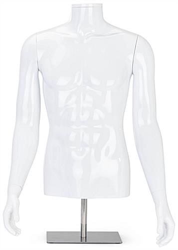 Headless abstract male display torso measures 21 inches wide by 39 inches tall 