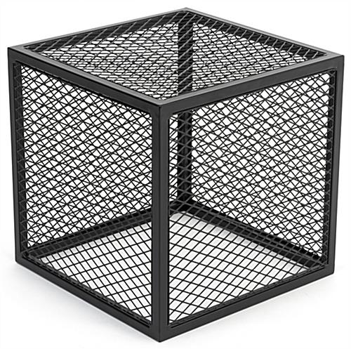 Rectangular iron mesh riser box with black powder coated finish