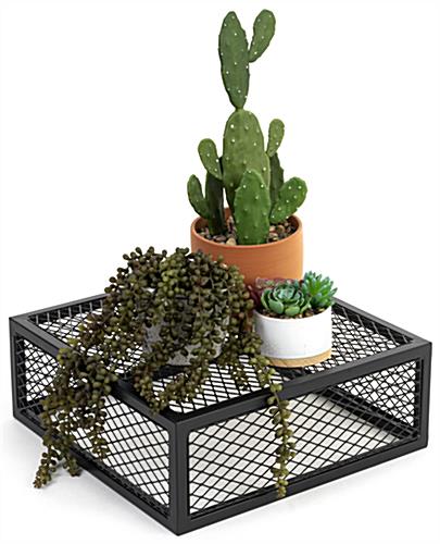 Iron mesh cube storage riser with 100 pound max weight capacity