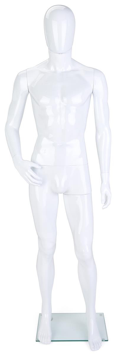 Standing Straight Mens Realistic Face Fleshtone Full Body Mannequin with Base 