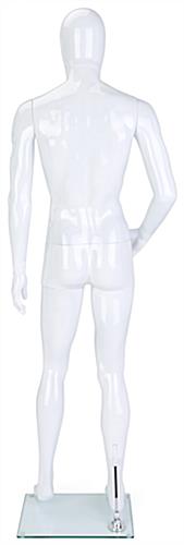 Abstract mannequins with clear tempered glass base 