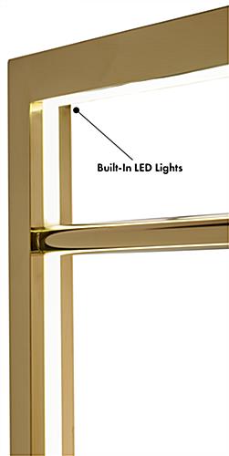 Modern metal clothing rack with recessed LED lights