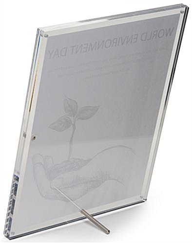 8.5 x 11 Thick Acrylic Block Frame with Steel Arm Support