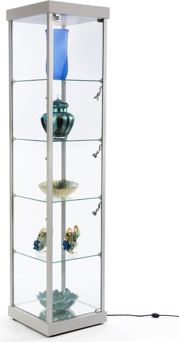 Locking Tower Display Cabinets Anodized Aluminum Frame