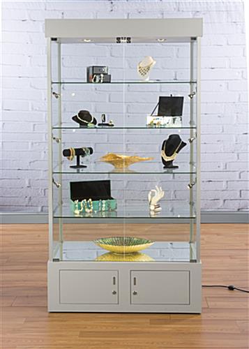 Silver Display Case Propped