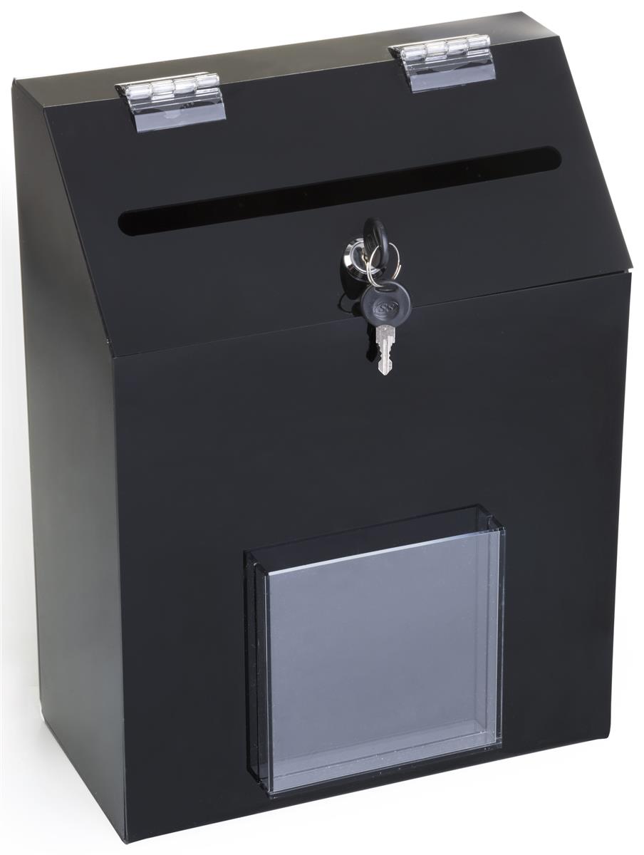 Black Recycled Acrylic Suggestion Box Lock & 2 Keys