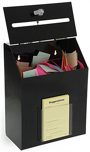 Black Suggestion Box with 1 Pocket - Large Capacity