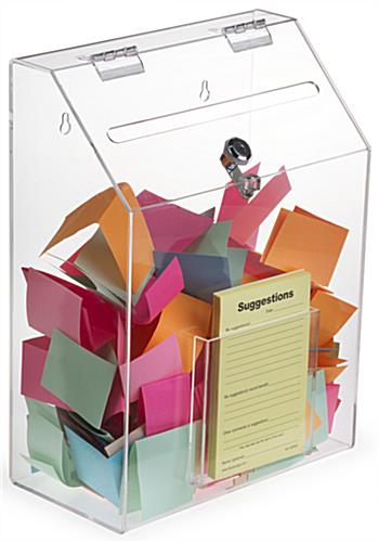 Clear Suggestion Box with 1 Pocket - Lightweight
