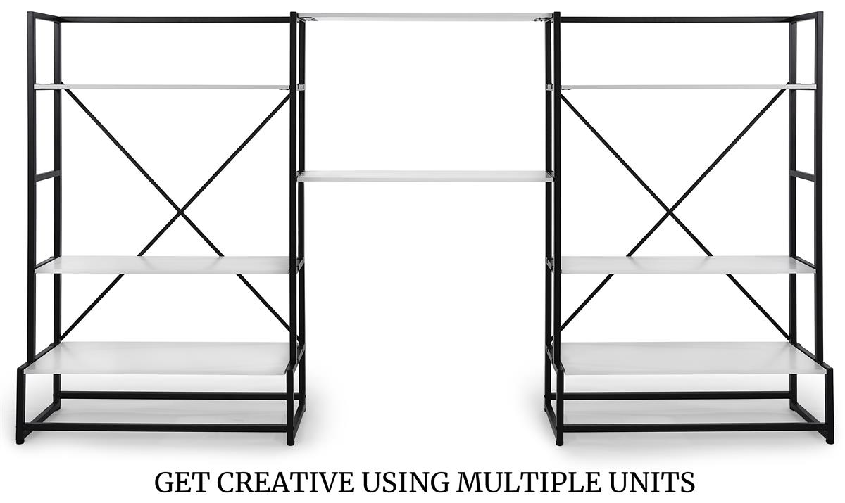 Folding Multi Tier Retail Shelving, Portable Folding Shelving Unit