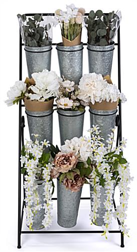 3-layer flower bucket rack with 0.9 liquid gallon capacity