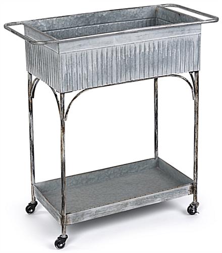 Whitewashed iron raised garden with 2 inch deep bottom tray