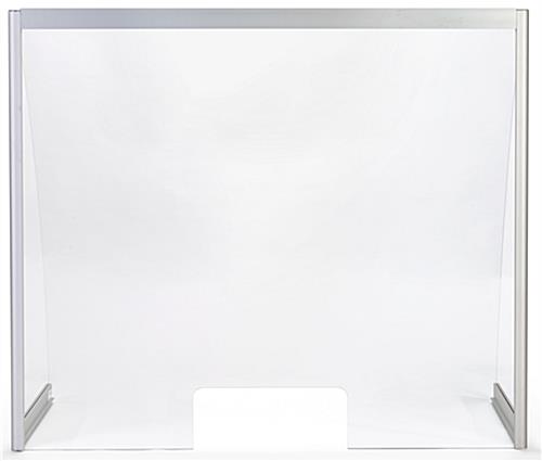 Countertop acrylic hygiene shield with 39.37 inch width by 39.37 inch height
